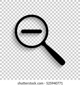 Zoom out - black vector  icon with shadow