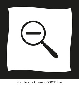 Zoom out  - black vector icon