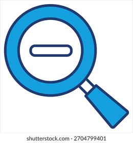 Zoom Out Blue Icon Vector Illustration