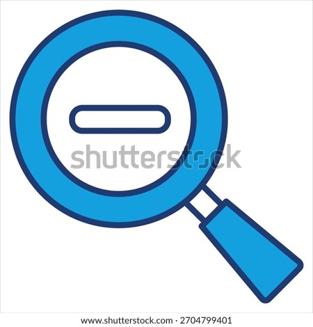 Zoom Out Blue Icon Vector Illustration