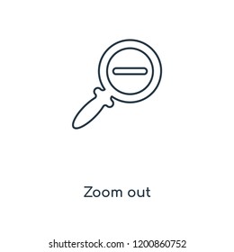 Zoom out concept line icon. Linear Zoom out concept outline symbol design. This simple element illustration can be used for web and mobile UI/UX.