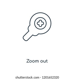 Zoom out concept line icon. Linear Zoom out concept outline symbol design. This simple element illustration can be used for web and mobile UI/UX.