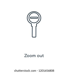 Zoom out concept line icon. Linear Zoom out concept outline symbol design. This simple element illustration can be used for web and mobile UI/UX.