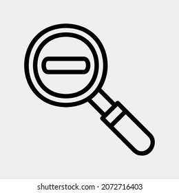 Zoom out cursor icon vector illustration in line style, use for website mobile app presentation