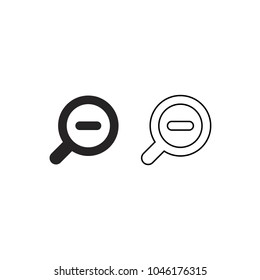 Zoom out fill and outline vector icon
