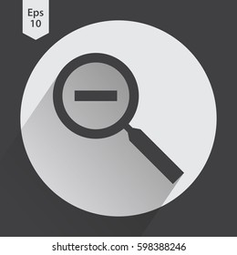 Zoom Out Flat Icon. Simple Web Symbol. Vector Illustrated Sign