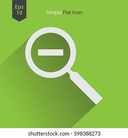 Zoom Out Flat Icon. Simple Web Symbol. Vector Illustrated Sign