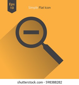 Zoom Out Flat Icon. Simple Web Symbol. Vector Illustrated Sign