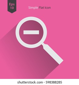 Zoom Out Flat Icon. Simple Web Symbol. Vector Illustrated Sign