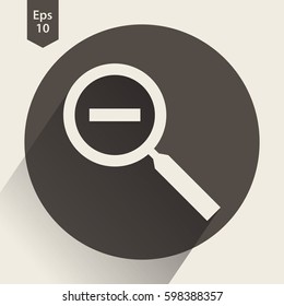 Zoom Out Flat Icon. Simple Web Symbol. Vector Illustrated Sign