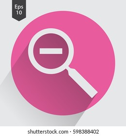 Zoom Out Flat Icon. Simple Web Symbol. Vector Illustrated Sign