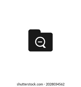zoom out folder black icon isolated white background, for web, app, and presentation 