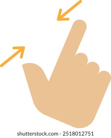 Zoom Out Icono de gesto Vector Ilustración plana