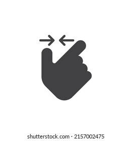 Zoom out gesture vector icon. filled flat sign for mobile concept and web design. Two finger zoom glyph icon. Symbol, logo illustration. Vector graphics