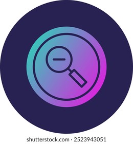 Zoom Out Glyph Circle Gradient Icon