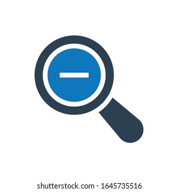 Zoom out glyph icon vector - ui icon vector 