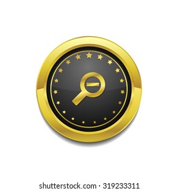 Zoom Out Golden Vector Icon Button