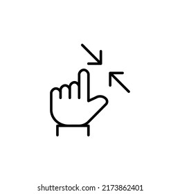 zoom out hand gesture editable stroke icon, Smart stroke icon