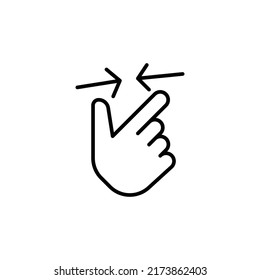 zoom out hand gesture editable stroke icon, Smart stroke icon
