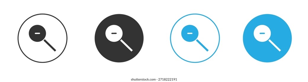 Ícone de menos zoom para design de aplicativo e Web. Ilustração de elemento simples.