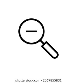 Zoom out icon Black and white outline vector