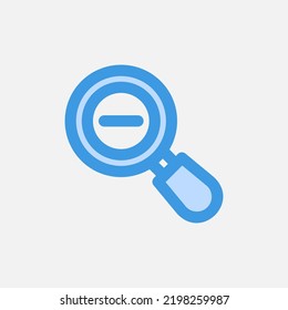 Zoom out icon in blue style about user interface, use for website mobile app presentation