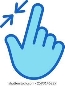 Zoom Out Icon Blue Vector Illustration