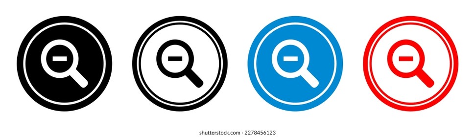 Zoom out icon, zoom out button, vector lens icon