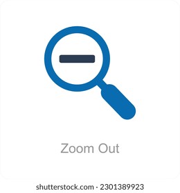 Zoom Out and zoom icon concept