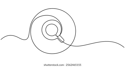 Zoom out icon in continuous line drawing style. Line art of magnifying glass with a sign of minus. Vector illustration. Abstract background, Zoom out symbol, outline pro vector illustration. one line.