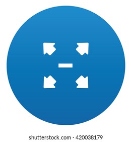 Zoom out icon design on blue background,vector