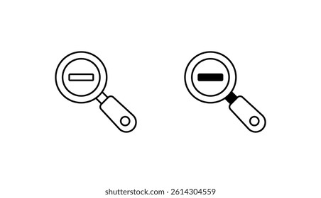Zoom Out icon design with white background stock illustration