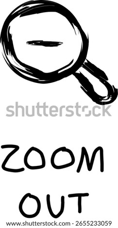 zoom out icon in doodle style