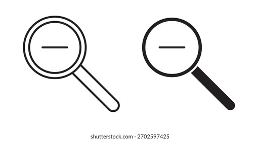 Icono de zoom con trazo editable y paquete de Vector plano