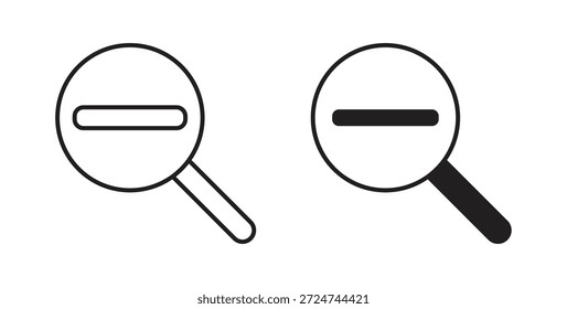 Icono de zoom out. letrero plano lleno para el concepto móvil y el Diseño web
