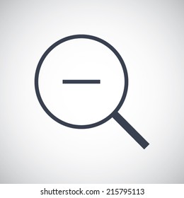 Zoom out icon in flat style