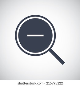 Zoom out icon in flat style