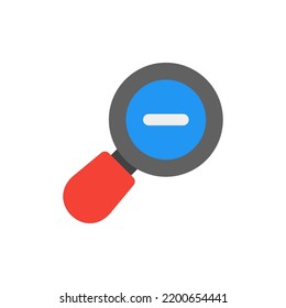 Icono de alejamiento en estilo plano sobre la cámara, uso para presentación de aplicaciones móviles del sitio web