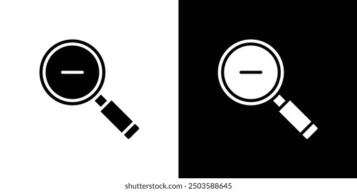 Zoom out icon Flat vector set outline