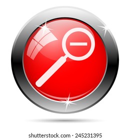 Zoom out icon. Internet button on white background. 