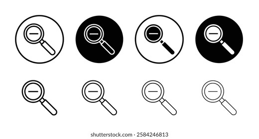 Zoom out icon linear logo isolated