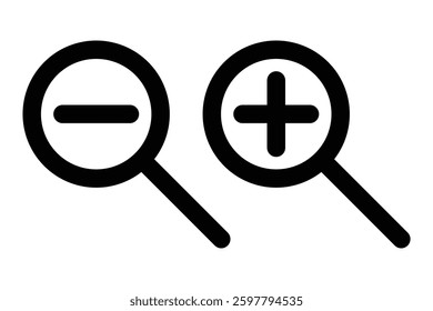 
Zoom out icon. Zoom out icon. Magnifying glass set. Zoom symbol. Vector Illustration.

