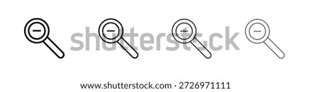 Zoom out icon in modern stroke line style. Vector 10 eps