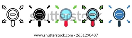 Zoom Out Icon Multiple Style Vector Illustration