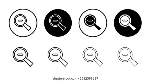 Zoom out icon Outline thin set pack series