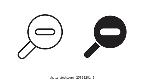 Zoom out icon outlined icon vector collection.