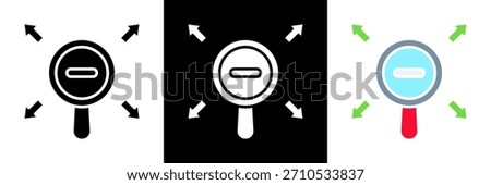Zoom Out Icon Set Glyph vector Illustration