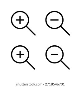 Vergrößern und verkleinern Symbol Umrissvektor festlegen