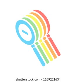 Zoom out icon. Stack of colorful isometric icons on white background