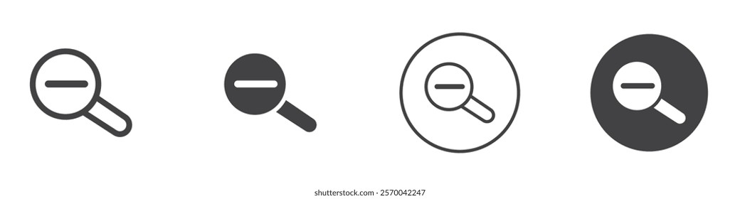 Zoom out icon Thin line art isolated